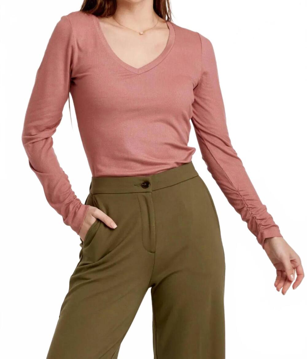 NEW ANOTHER LOVE sophie long sleeve tee in woodrose